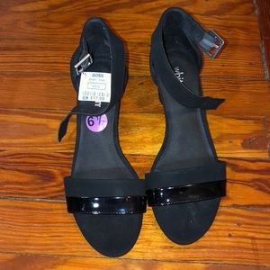 Black strapped heels